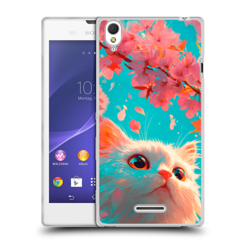 Силиконовый чехол на Sony Xperia T3 с принтом Красивый кот Силиконовый чехол на Sony Xperia T3 с принтом Красивый кот