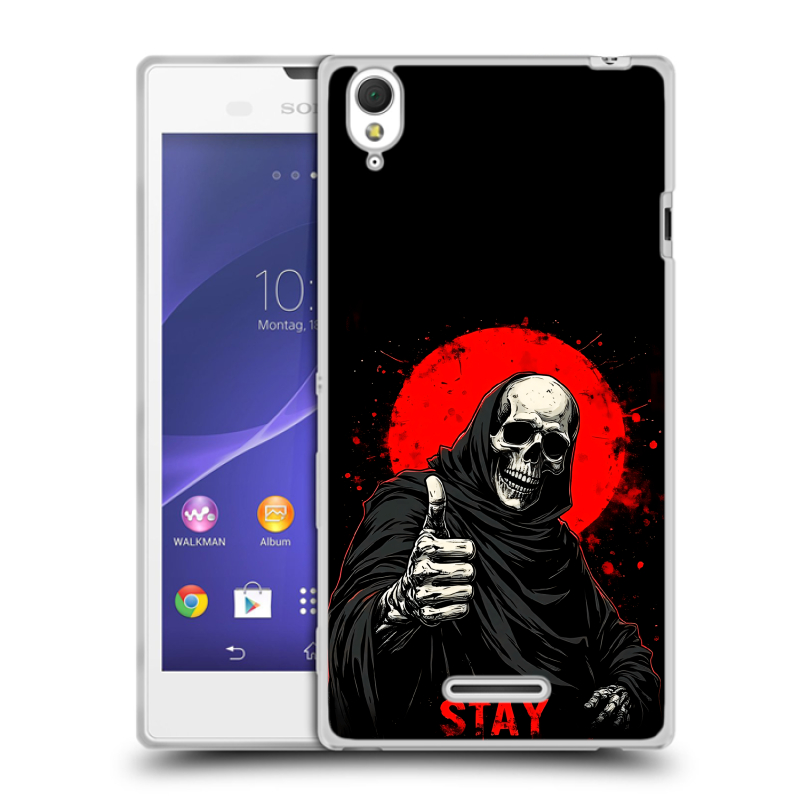 Силиконовый чехол на Sony Xperia T3 с принтом смешной скелет Силиконовый чехол на Sony Xperia T3 с принтом смешной скелет