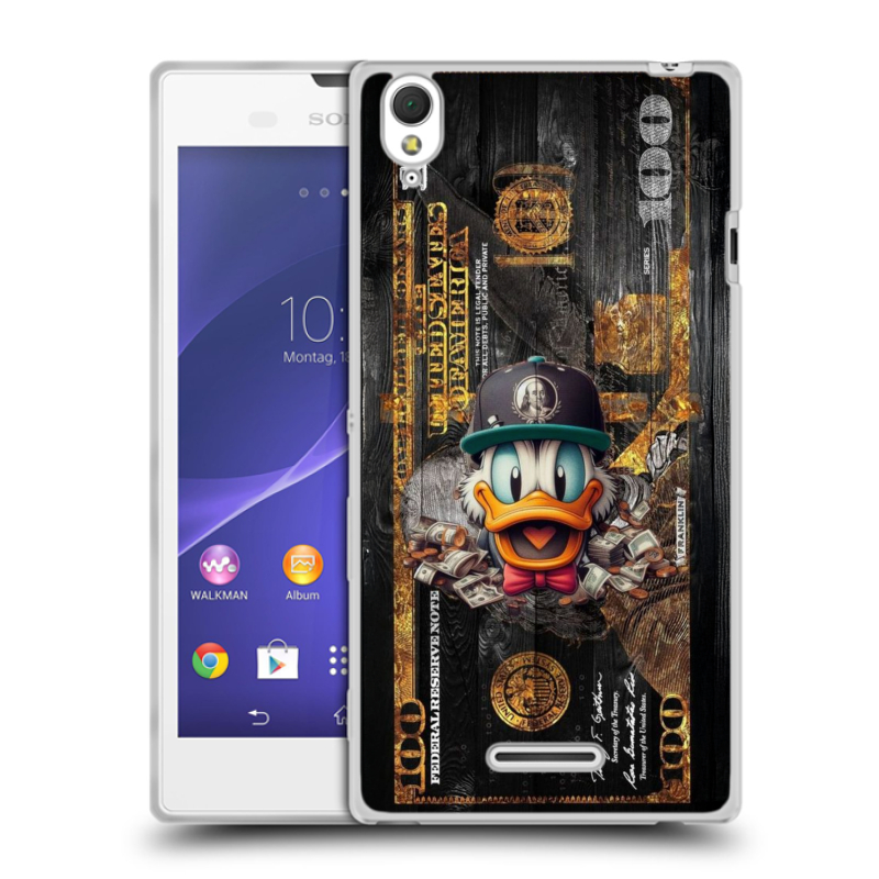 Силиконовый чехол на Sony Xperia T3 с принтом Дональд Дак Доллар Силиконовый чехол на Sony Xperia T3 с принтом Дональд Дак Доллар