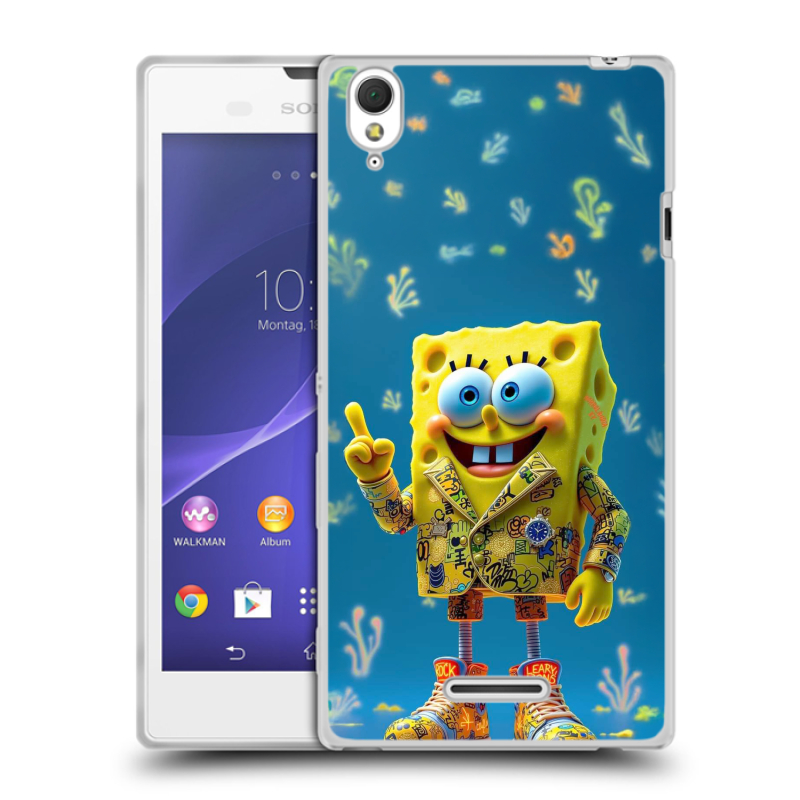 Силиконовый чехол на Sony Xperia T3 с принтом Спанч боб Спанчбоб Силиконовый чехол на Sony Xperia T3 с принтом Спанч боб Спанчбоб