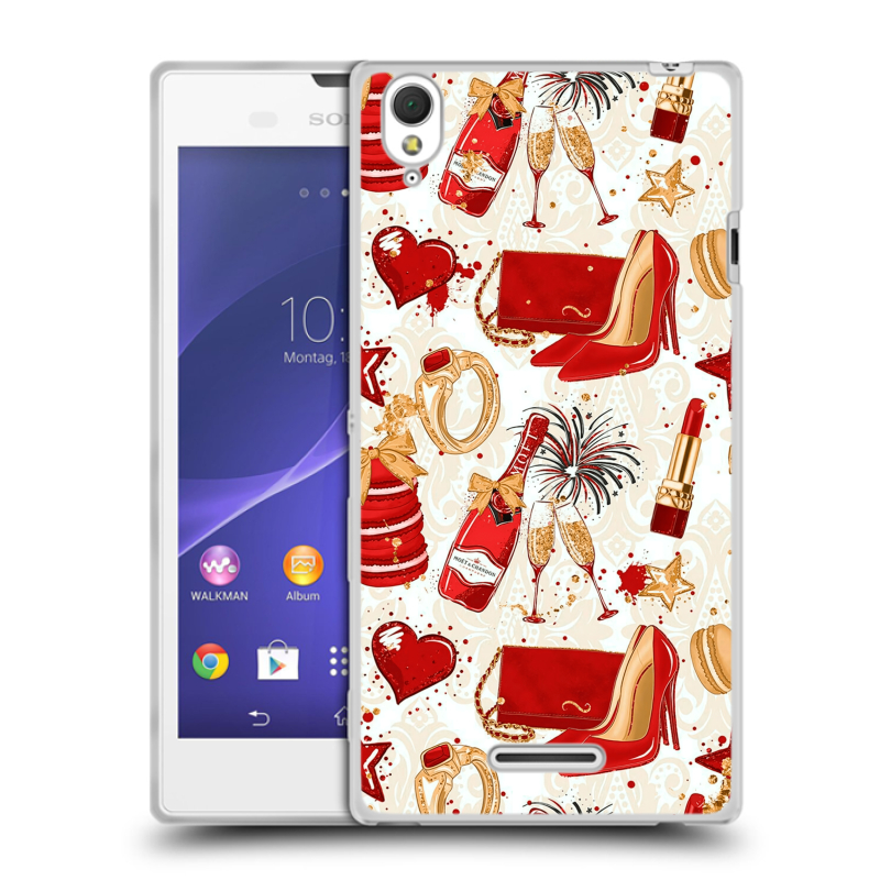 Силиконовый чехол на Sony Xperia T3 с принтом Новый год Силиконовый чехол на Sony Xperia T3 с принтом Новый год