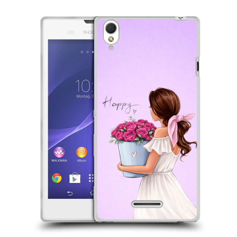 Силиконовый чехол на Sony Xperia T3 с принтом женский Силиконовый чехол на Sony Xperia T3 с принтом женский