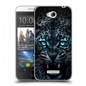 Силиконовый чехол на HTC Desire 616 с принтом Темный леопард