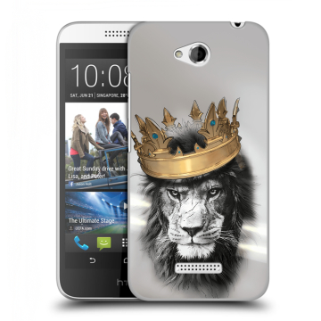 Силиконовый чехол на HTC Desire 616 с принтом Лев с короной