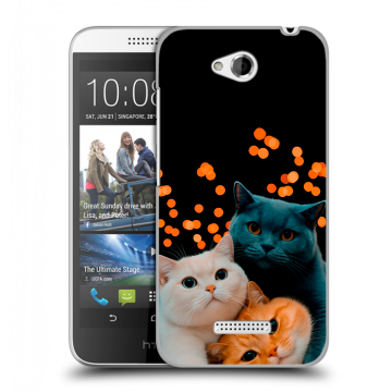 Силиконовый чехол на HTC Desire 616 с принтом Кошки Силиконовый чехол на HTC Desire 616 с принтом Кошки