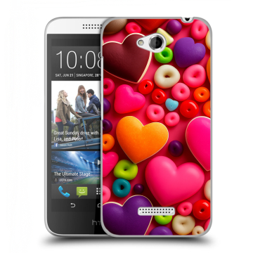 Силиконовый чехол на HTC Desire 616 с принтом Сердечки Силиконовый чехол на HTC Desire 616 с принтом Сердечки