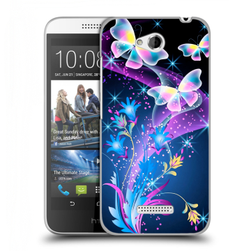 Силиконовый чехол на HTC Desire 616 с принтом Бабочки