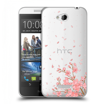 Силиконовый чехол на HTC Desire 616 с принтом Ветка сакуры