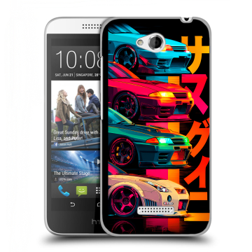 Силиконовый чехол на HTC Desire 616 с принтом Гоночные машины