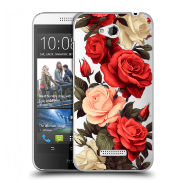 Силиконовый чехол на HTC Desire 616 с принтом Розы