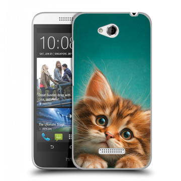 Силиконовый чехол на HTC Desire 616 с принтом котенок