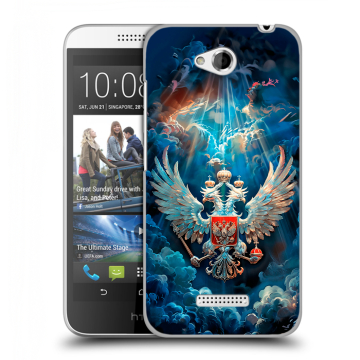 Силиконовый чехол на HTC Desire 616 с принтом Герб флаг России