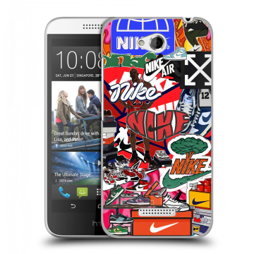 Силиконовый чехол на HTC Desire 616 с принтом Найк Nike яркий