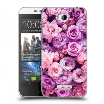 Силиконовый чехол на HTC Desire 616 с принтом лавандовые розы