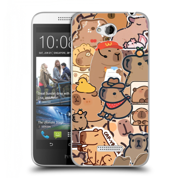Силиконовый чехол на HTC Desire 616 с принтом капибара