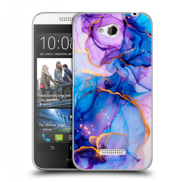 Силиконовый чехол на HTC Desire 616 с принтом синий мрамор