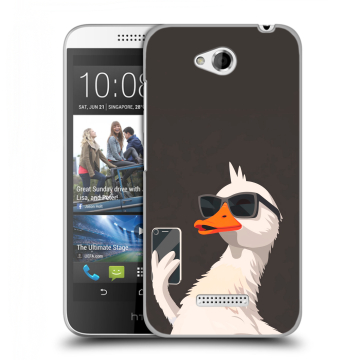 Силиконовый чехол на HTC Desire 616 с принтом утка в очках