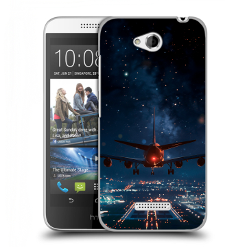 Силиконовый чехол на HTC Desire 616 с принтом самолет