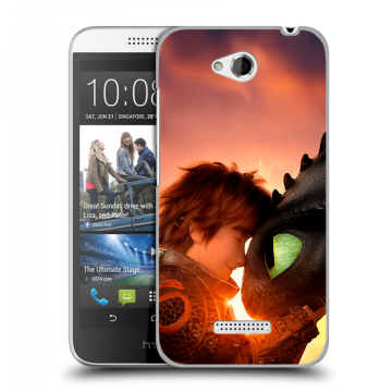Силиконовый чехол на HTC Desire 616 с принтом Как приручить дракона
