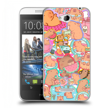 Силиконовый чехол на HTC Desire 616 с принтом капибары