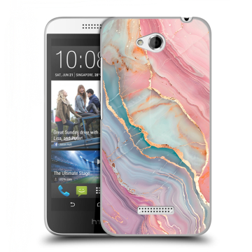 Силиконовый чехол на HTC Desire 616 с принтом розовый мрамор