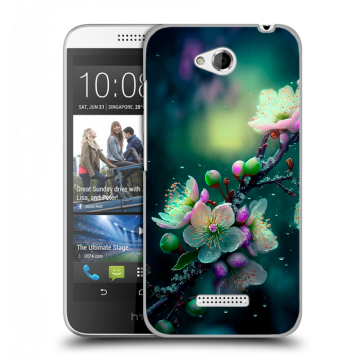 Силиконовый чехол на HTC Desire 616 с принтом Цветы и мрамор Силиконовый чехол на HTC Desire 616 с принтом Цветы и мрамор
