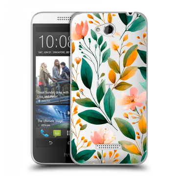 Силиконовый чехол на HTC Desire 616 с принтом Цветы паттерн Силиконовый чехол на HTC Desire 616 с принтом Цветы паттерн