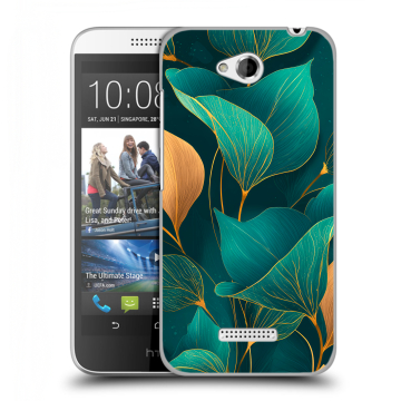 Силиконовый чехол на HTC Desire 616 с принтом Листья и золото Силиконовый чехол на HTC Desire 616 с принтом Листья и золото