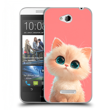 Силиконовый чехол на HTC Desire 616 с принтом Розовый котенок Силиконовый чехол на HTC Desire 616 с принтом Розовый котенок