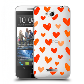 Силиконовый чехол на HTC Desire 616 с принтом Сердечки Силиконовый чехол на HTC Desire 616 с принтом Сердечки