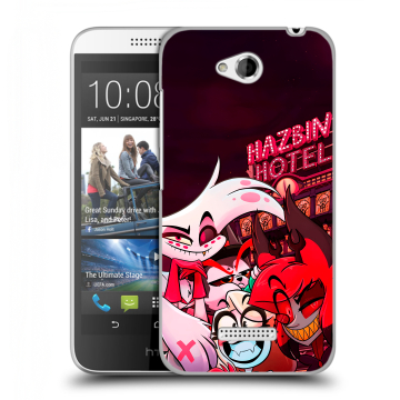 Силиконовый чехол на HTC Desire 616 с принтом Hazbin Hotel Отель Хазбин