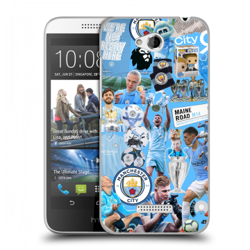 Силиконовый чехол на HTC Desire 616 с принтом Man City Манчестер Сити