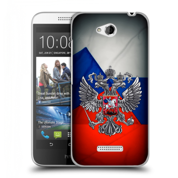 Силиконовый чехол на HTC Desire 616 с принтом Флаг России