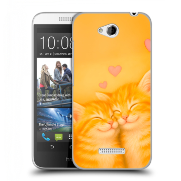 Силиконовый чехол на HTC Desire 616 с принтом Милые котята