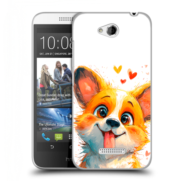 Силиконовый чехол на HTC Desire 616 с принтом корги