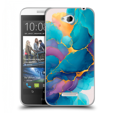 Силиконовый чехол на HTC Desire 616 с принтом Мрамор блестки