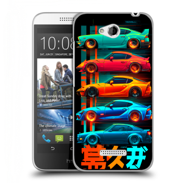 Силиконовый чехол на HTC Desire 616 с принтом машины тачки