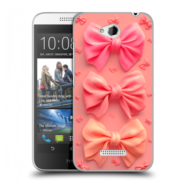 Силиконовый чехол на HTC Desire 616 с принтом Розовые бантики