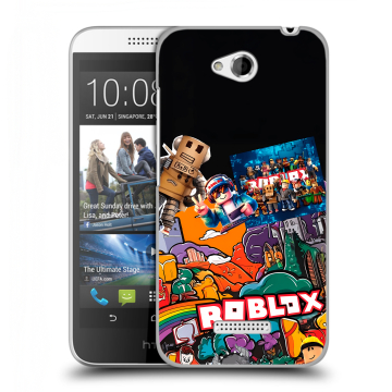 Силиконовый чехол на HTC Desire 616 с принтом Roblox Роблокс
