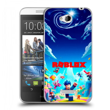 Силиконовый чехол на HTC Desire 616 с принтом Roblox Роблокс