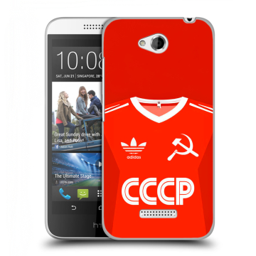 Силиконовый чехол на HTC Desire 616 с принтом Флаг Герб СССР