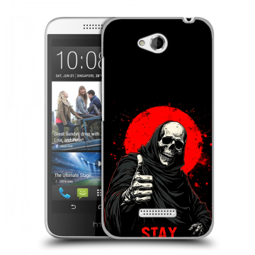 Силиконовый чехол на HTC Desire 616 с принтом смешной скелет
