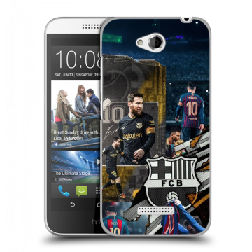 Силиконовый чехол на HTC Desire 616 с принтом Messi Barcelona