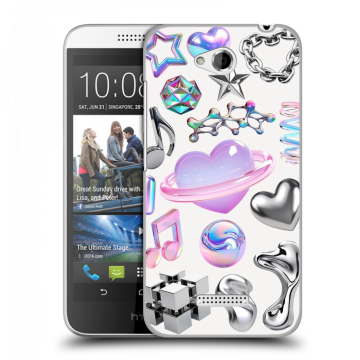 Силиконовый чехол на HTC Desire 616 с принтом Y2K