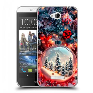 Силиконовый чехол на HTC Desire 616 с принтом Новый год