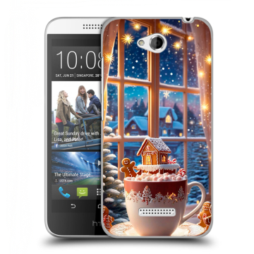 Силиконовый чехол на HTC Desire 616 с принтом Новый год