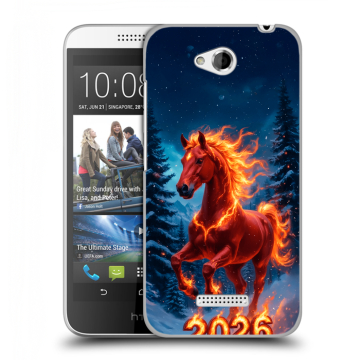 Силиконовый чехол на HTC Desire 616 с принтом Новый год коня