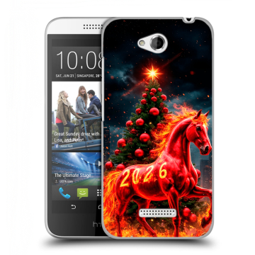 Силиконовый чехол на HTC Desire 616 с принтом Новый год