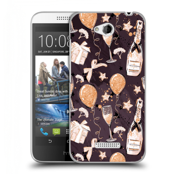 Силиконовый чехол на HTC Desire 616 с принтом Новый год