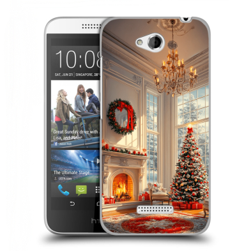 Силиконовый чехол на HTC Desire 616 с принтом Новый год